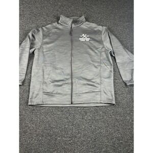 Akwa Classic Mens XL Grey Full Zip Fleece Jacket Boilermakers Local 154 USA Made